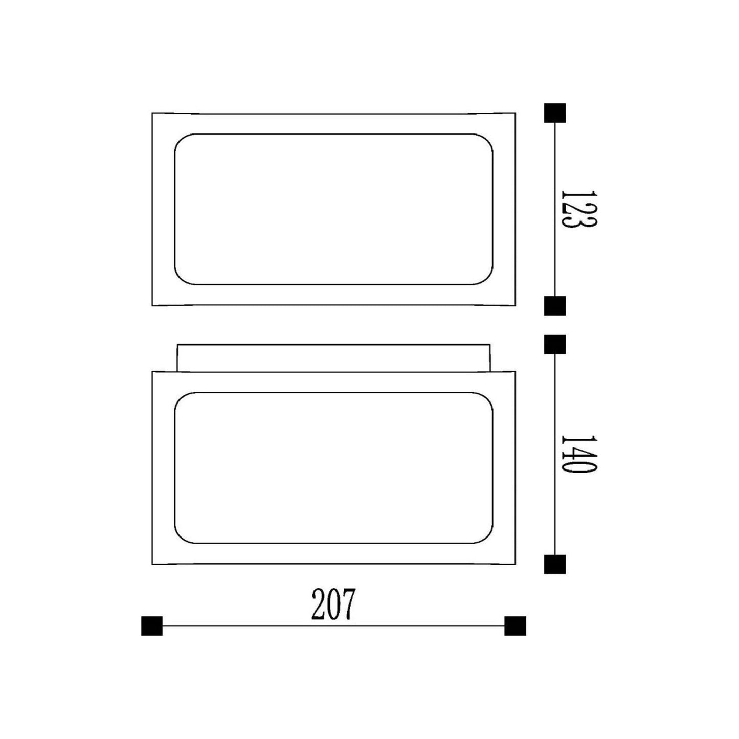 Aplique exterior Rectangle