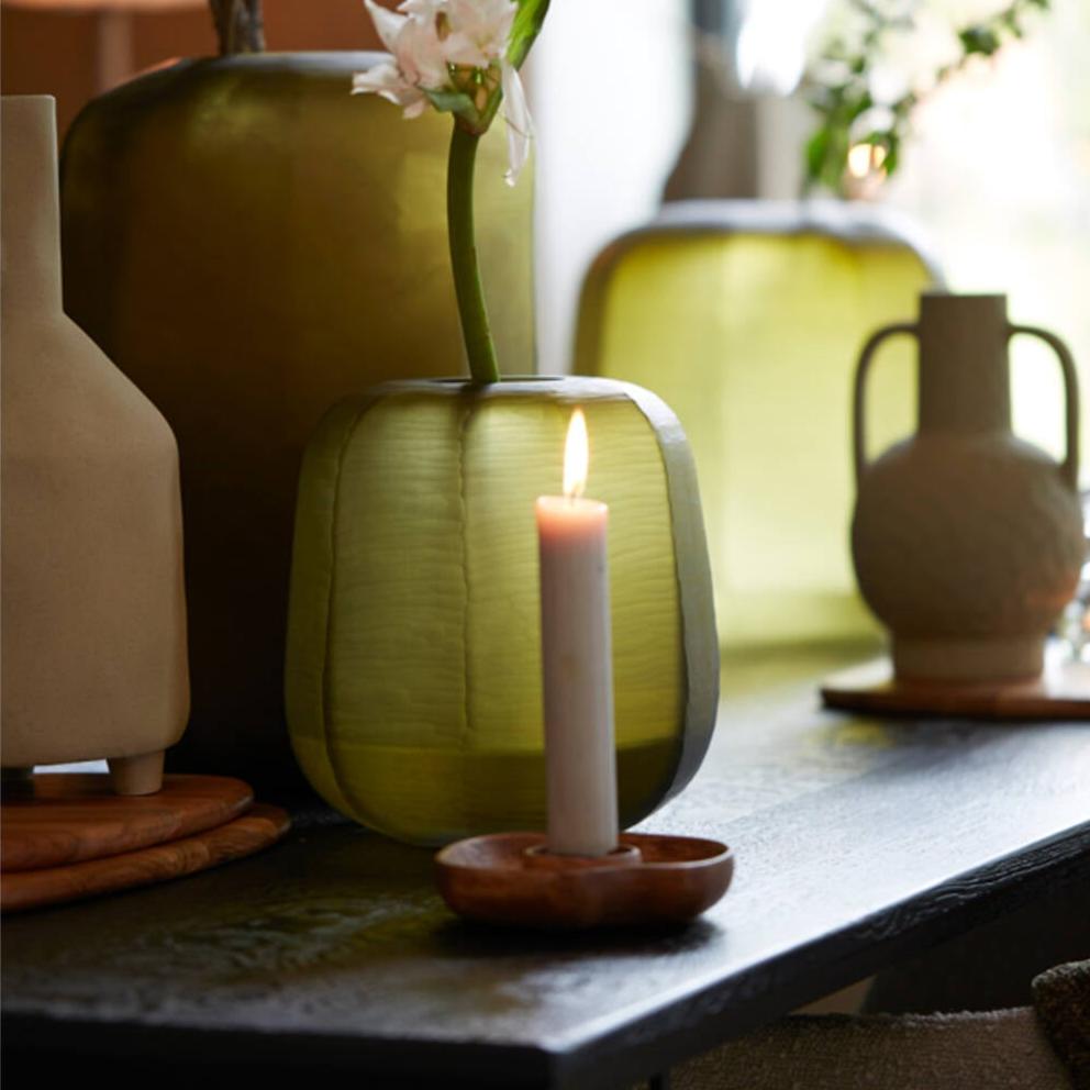 Porta velas Wooden - Russet Ø14
