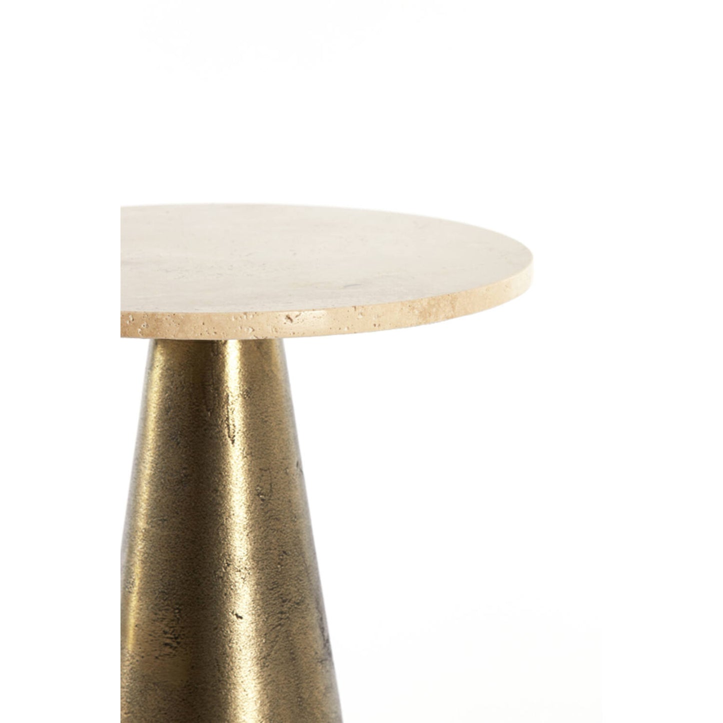 Mesa lateral - Travertine round - Big Pig Chile