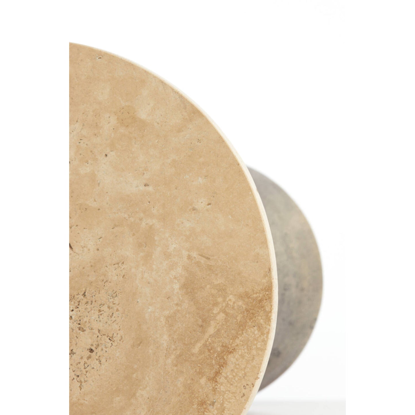 Mesa lateral - Travertine round