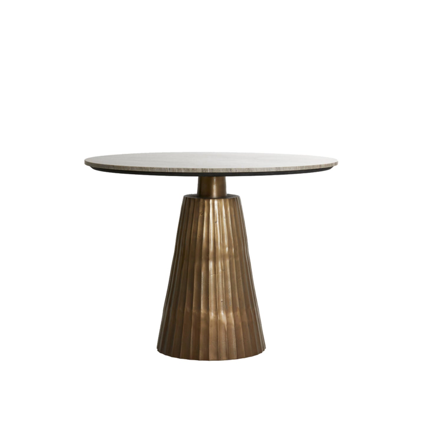 Mesa de Comedor Mármol café y bronce envejecido - Rihanna