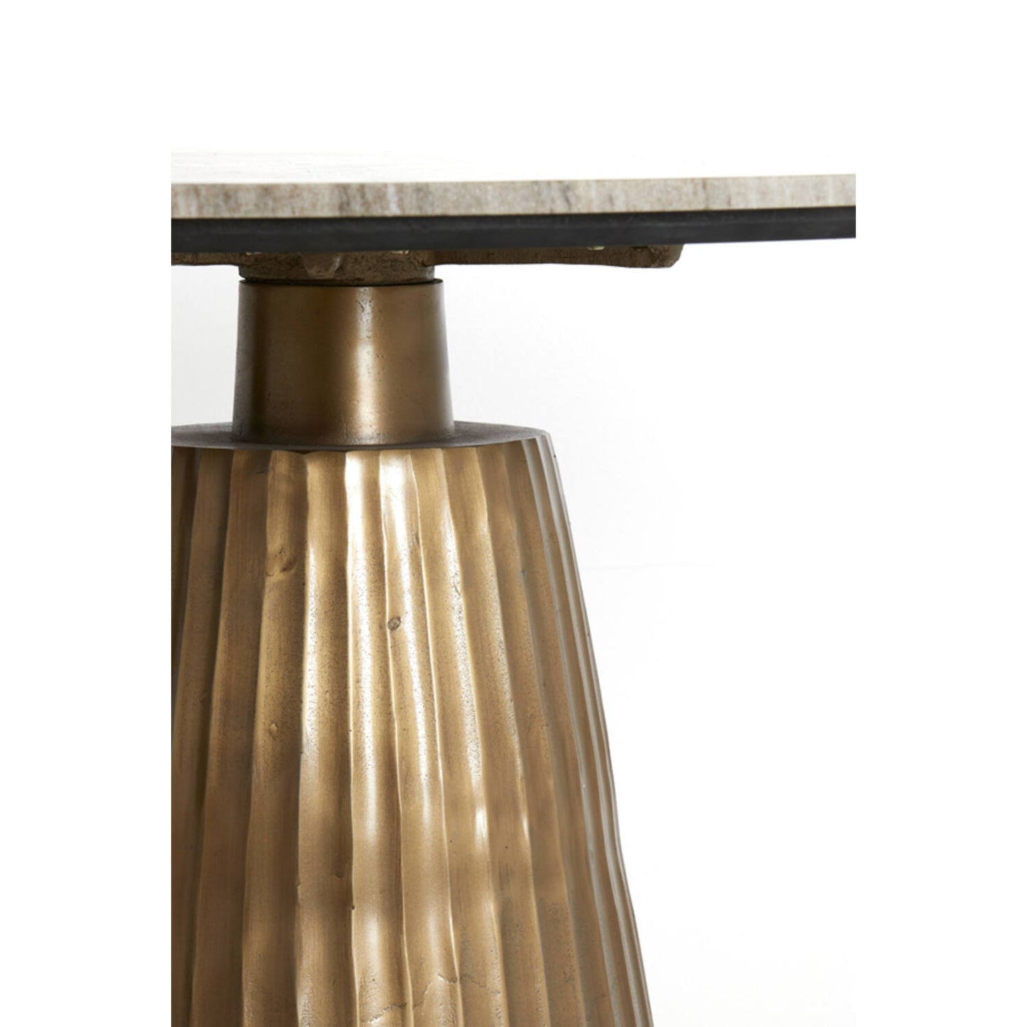 Mesa de Comedor Mármol café y bronce envejecido - Rihanna