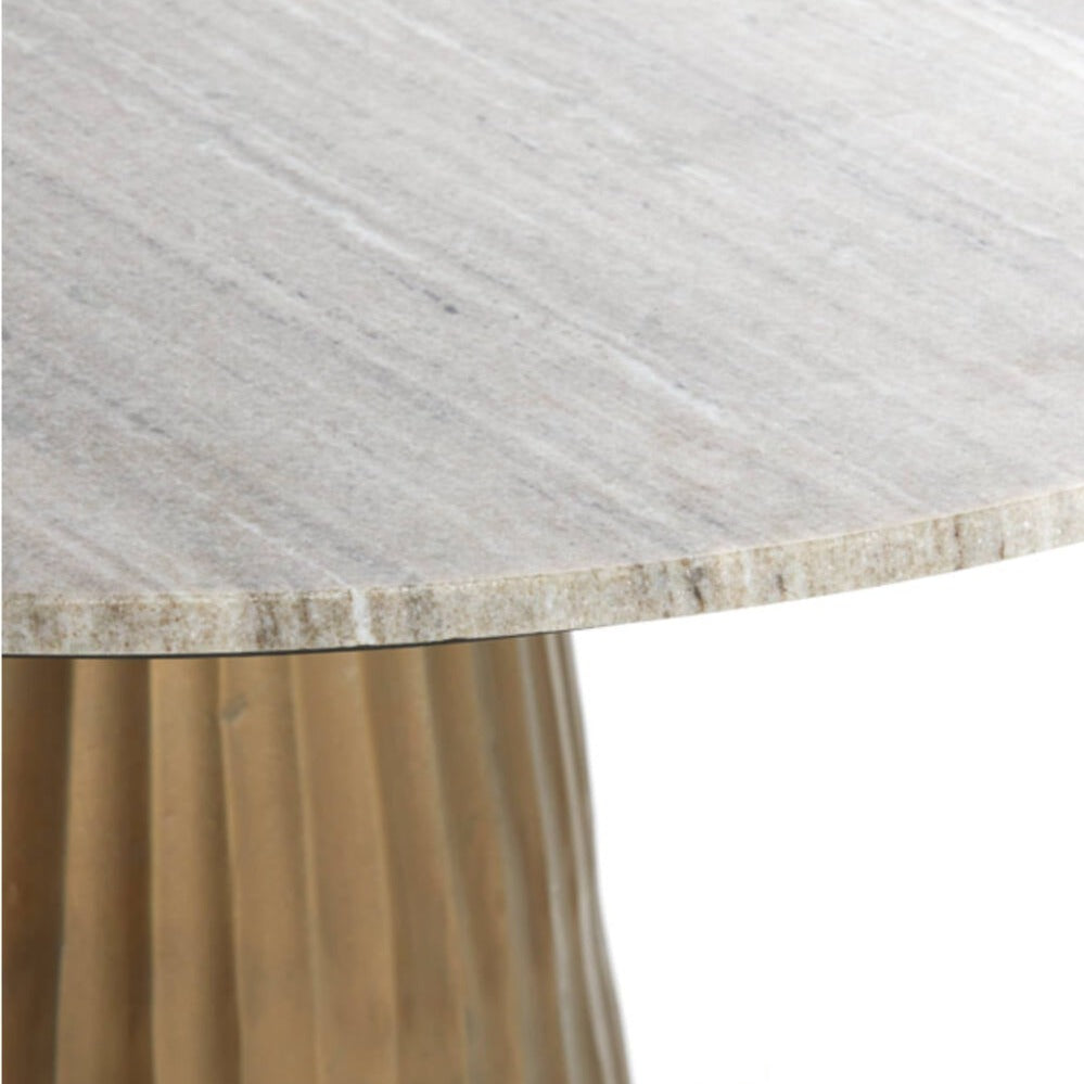 Mesa de Comedor Mármol café y bronce envejecido - Rihanna