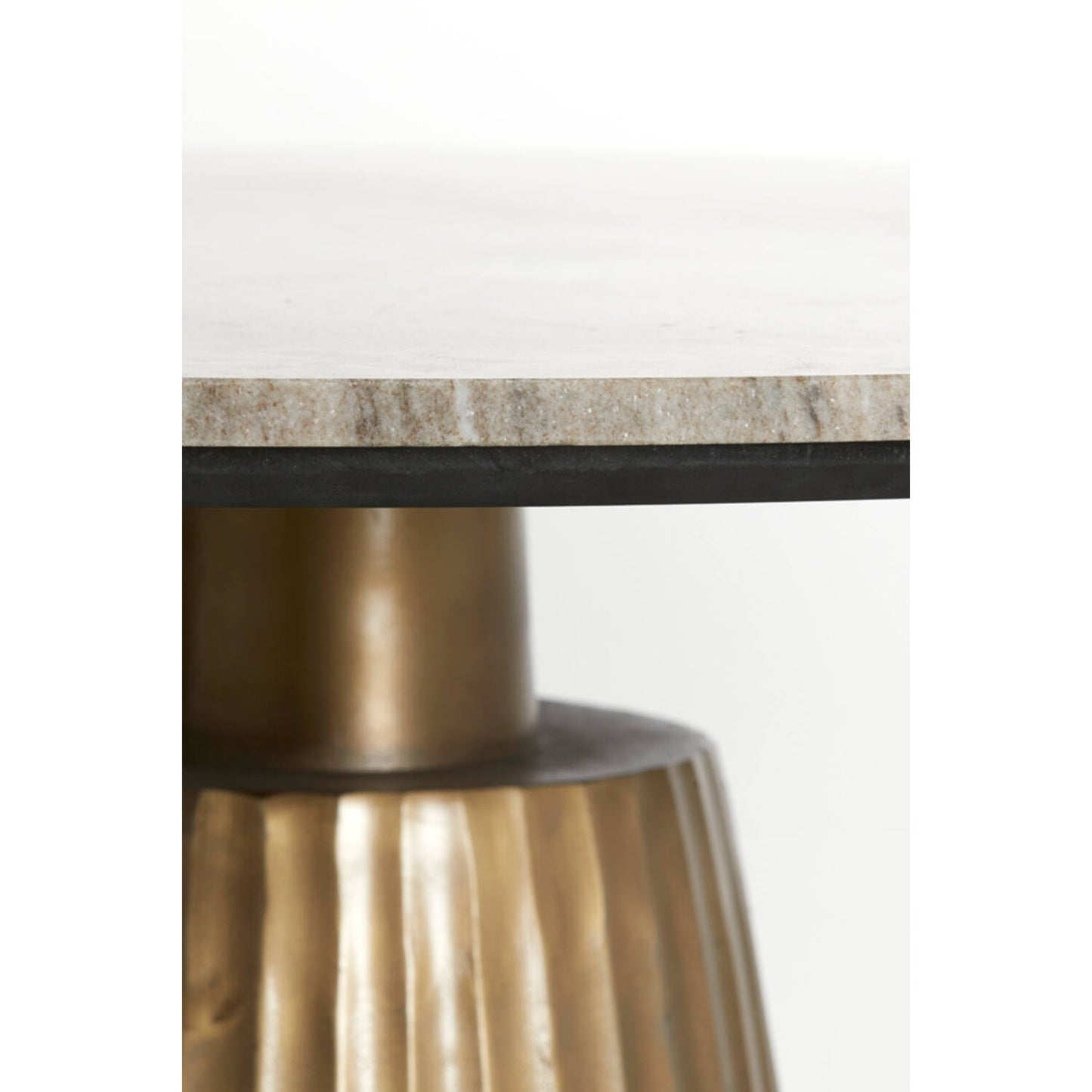 Mesa de Comedor Mármol café y bronce envejecido - Rihanna