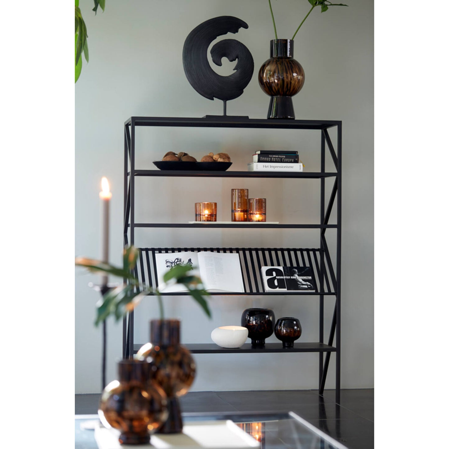 Porta velas - glass brown