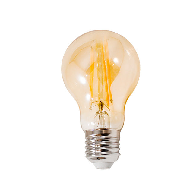 Ampolleta luz cálida vidrio ámbar dimeable Ø6 cm E27 3000K 12W LED