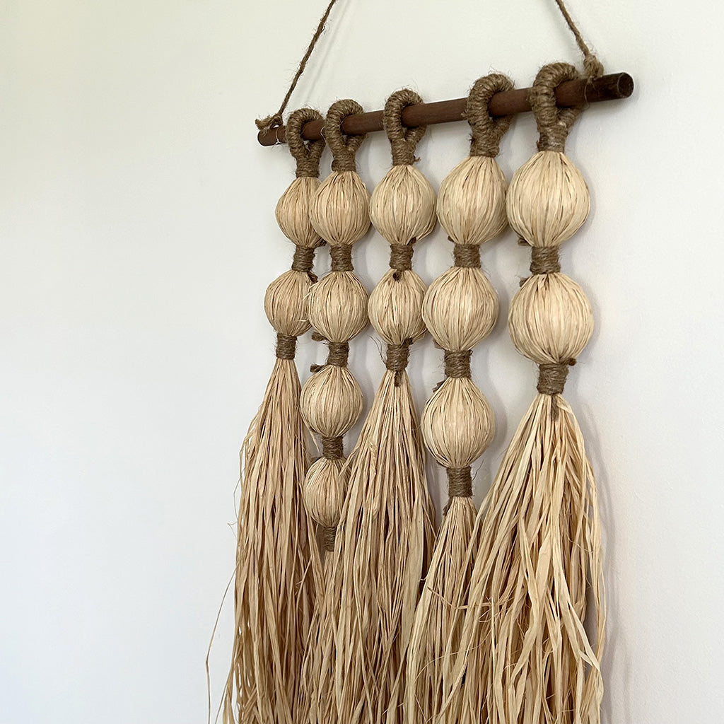 Decoración de pared rafia