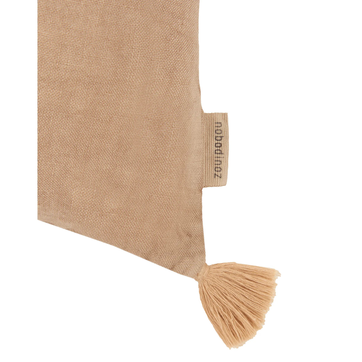 Cojín rectangular tassel bordado de lino francés lavado L1NO - Sesame