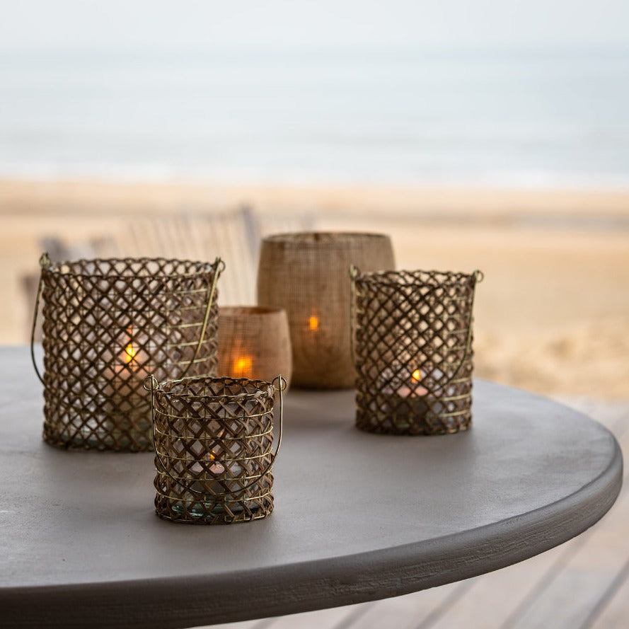 Porta velas Jute - Small (Dos colores)