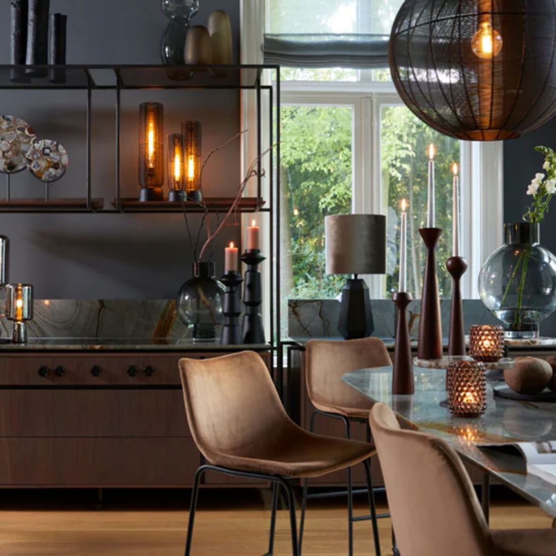Porta velas - Dots Brown L