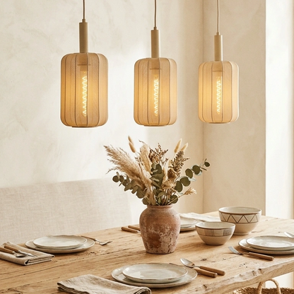 Lámpara colgante triple Sara - Beige