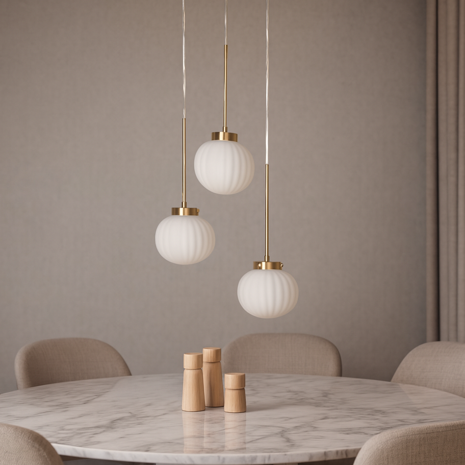 Lámpara colgante Bauhaus triple