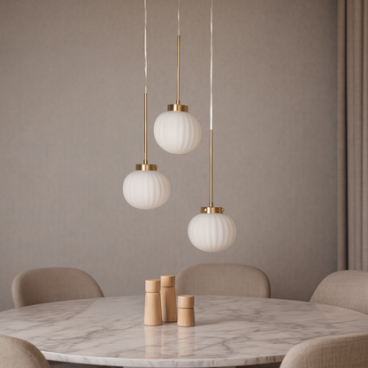 Lámpara colgante Bauhaus triple