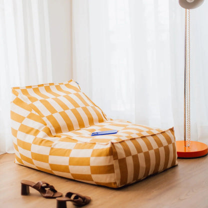 Pouf sillón long vibes (adulto) - Mustard and sand tiles