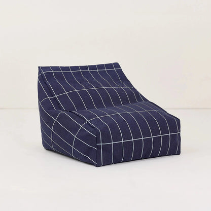 Pouf sillón vibes - Navy blue grid