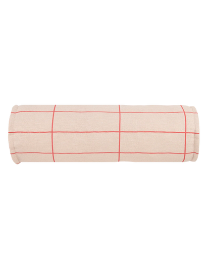 Cojín vibes cylinder - Pink red grid