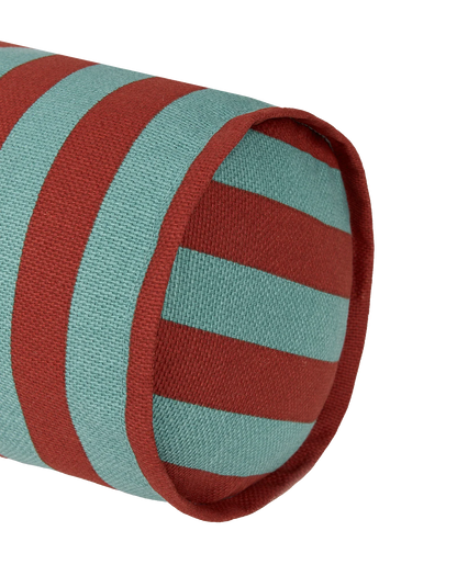 Cojín vibes cylinder - Red teal green stripes