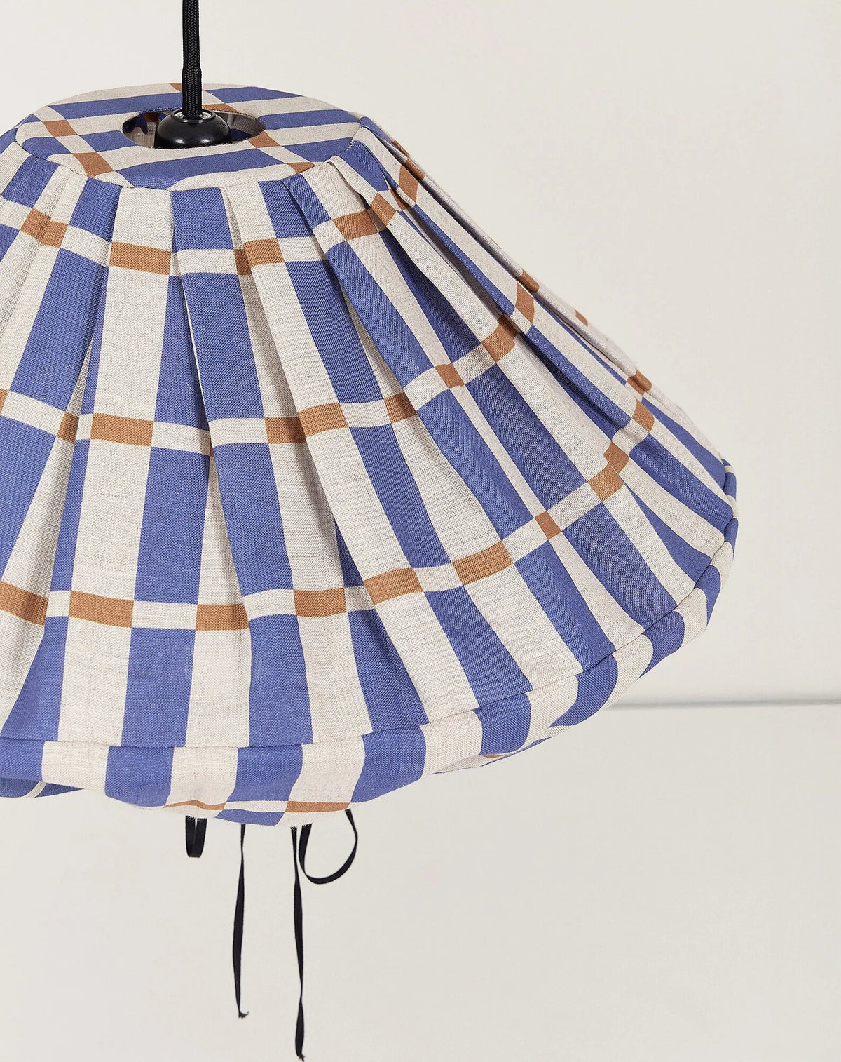 Lámpara colgante lino francés Yumi 50 cm - Blue mustard mosaic