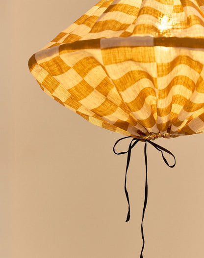 Lámpara colgante lino francés Yumi 50 cm - Mustard tiles