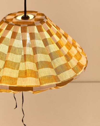 Lámpara colgante lino francés Yumi 50 cm - Mustard tiles