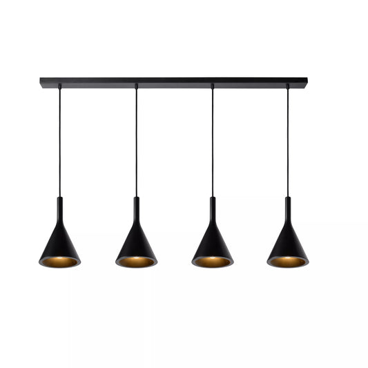 Lámpara colgante porcelana conica - Gatsby cuadruple black