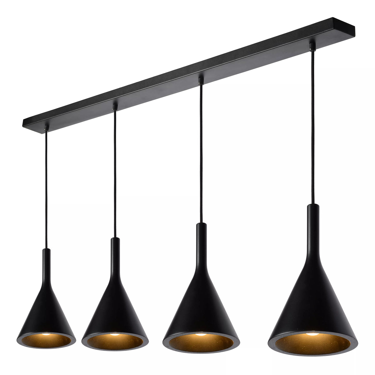 Lámpara colgante porcelana conica - Gatsby cuadruple black
