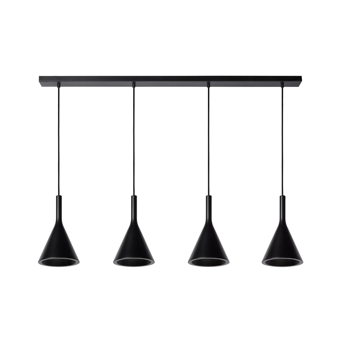 Lámpara colgante porcelana conica - Gatsby cuadruple black