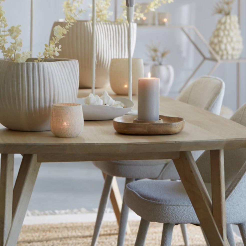 Porta velas Wooden - Natural Ø24,5cm