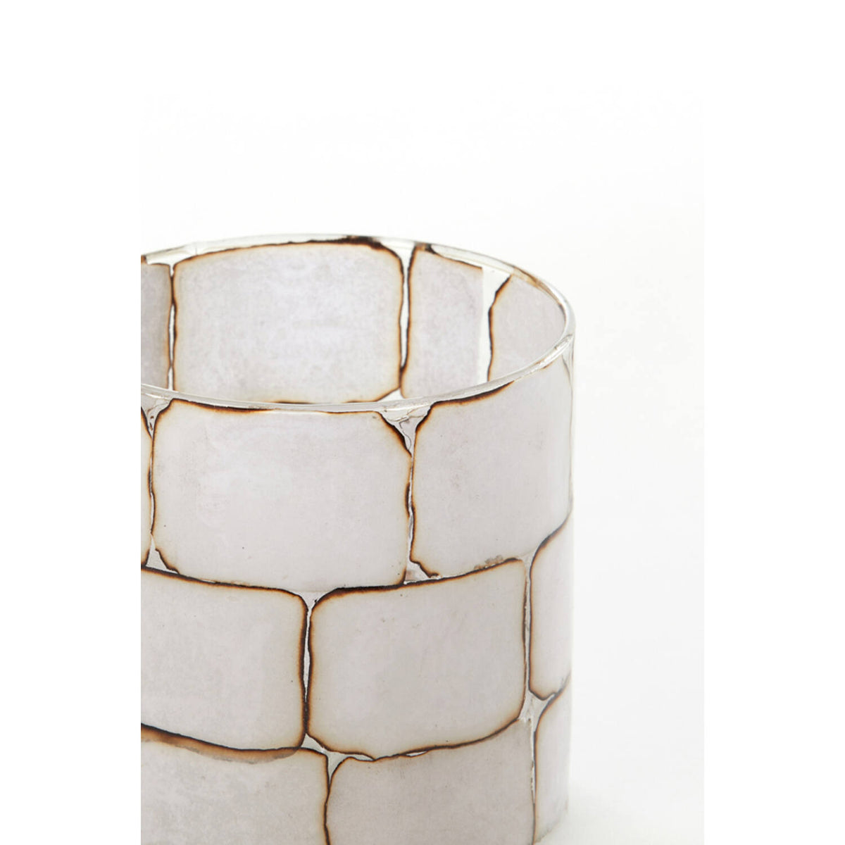 Porta velas vidrio - Hush white