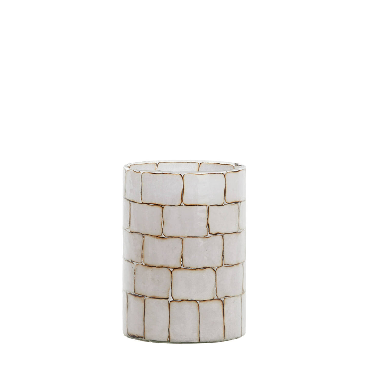 Porta velas vidrio - Hush white