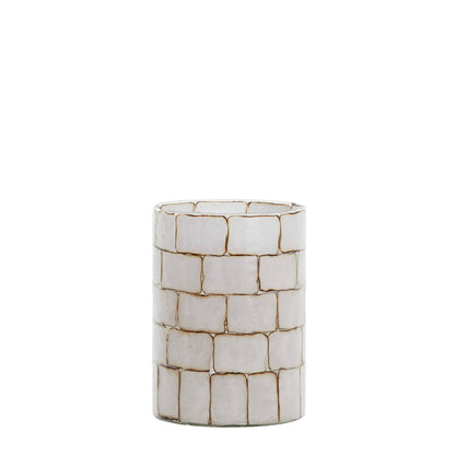 Porta velas vidrio - Hush white
