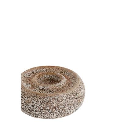 Porta velas ceramica - Cream & black