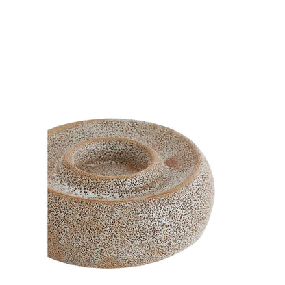 Porta velas ceramica - Cream & black