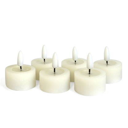 Set 6 Velas de cera LED para t-lights - Ø4,5x2,5 cm