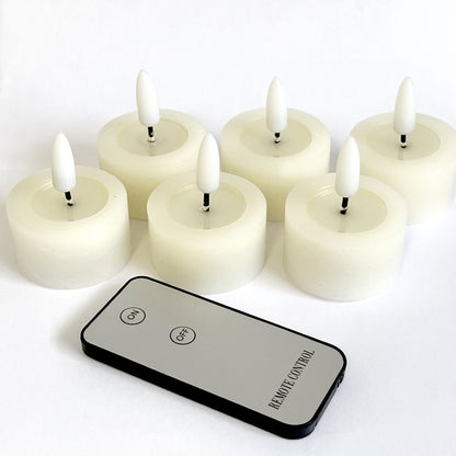 Set 6 Velas de cera LED para t-lights - Ø4,5x2,5 cm
