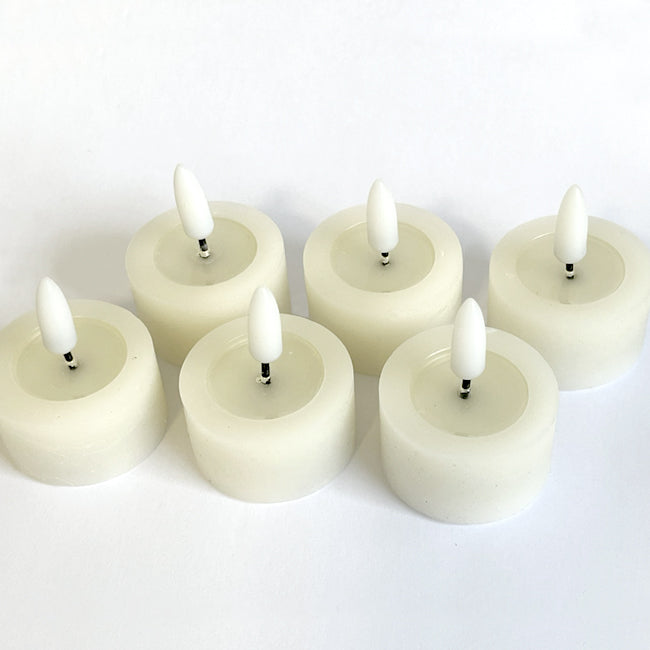 Set 6 Velas de cera LED para t-lights - Ø4,5x2,5 cm