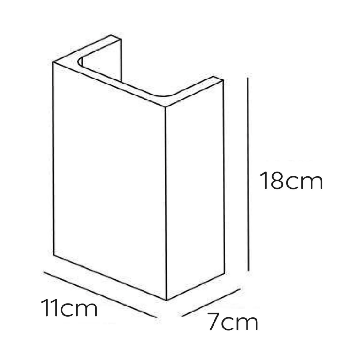 Aplique de Porcelana Gatsby Rectangular