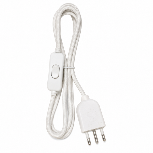 1,50 metros de cable textil con interruptor y enchufe - Big Pig Chile
