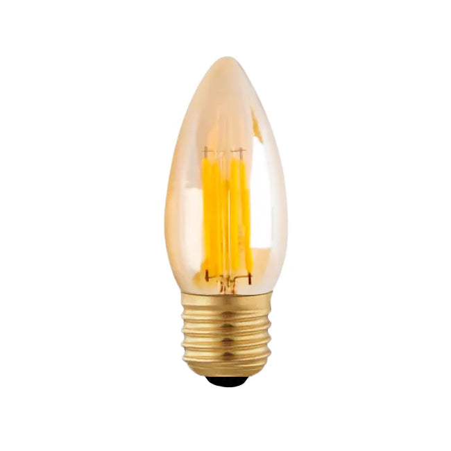 Ampolleta led vidrio ambar vela 6W E27 - Big Pig Chile