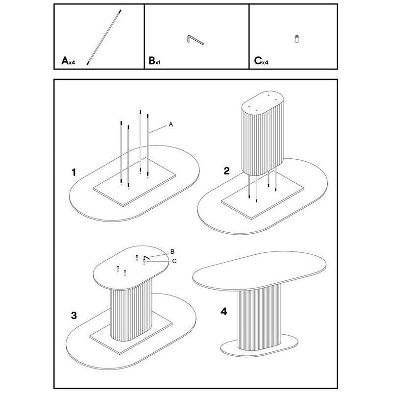 Mesa de comedor ovalada