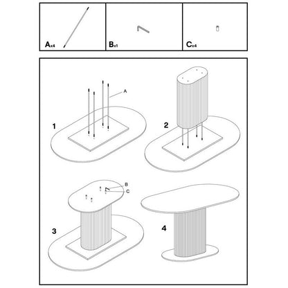 Mesa de comedor ovalada