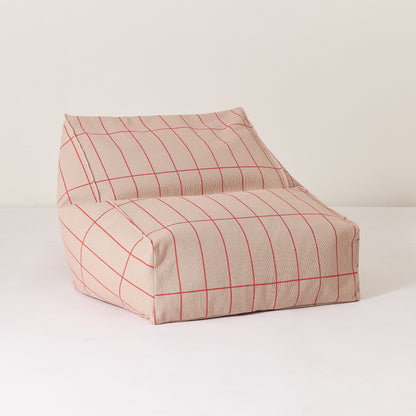 Pouf sillón vibes - Pink red grid