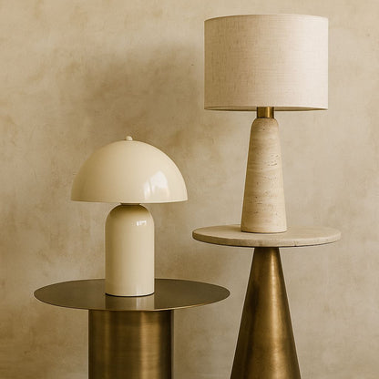 Mesa lateral - Travertine round