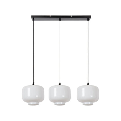 Lámpara colgante triple - White glass
