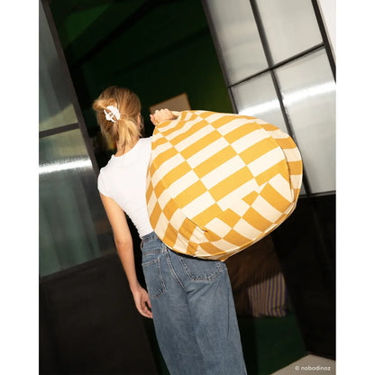 Pouf redondo vibes - Mustard and sand tiles