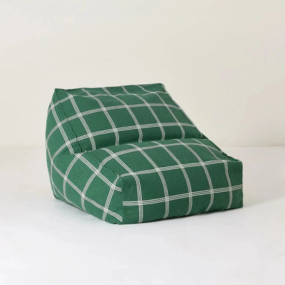 Pouf sillón vibes - Green white windowpane
