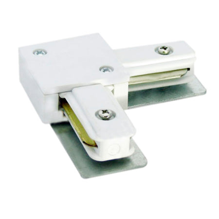 Conector en L para riel blanco